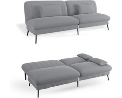 COMHOMA - Klapbare Slaapbank - 2-in-1 met Groot Ligoppervlak - Grijs