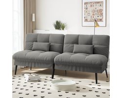 COMHOMA - Sofabed Slaapbank - Omvormbare Hoekbank met Rugleuning - Grijs