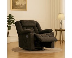 COMHOMA - Verstelbare Relaxstoel - Met Voetensteun en Opbergruimte - Diepzwart