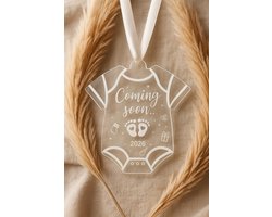 Coming Soon 2026 – Zwangerschapsaankondiging- Kerstboom Hanger - Hanger - Wij krijgen een baby