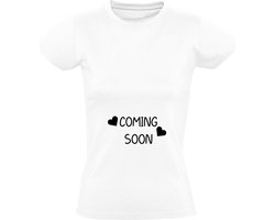 Coming soon Dames T-shirt - aankondiging - bekend maken - baby - zwangerschap - zwanger