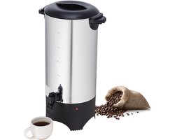 CommerciëLe Koffiepot, 50 Kopjes, Roestvrij Staal, Grote Koffieautomaat, 1000 W, 220 V, Elektrisch Koffiezetapparaat voor Snel Zetten, Heetwaterkan met Afneembaar Netsnoer, Zilver