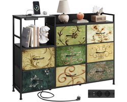 Commode, 8-ladige commode, stoffen lades met uittrekbare geleiders, voor slaapkamer, hal, woonkamer, kinderkamer (Boheems)