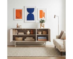 Commode Boxholm 120x30x55 cm havermout [en.casa]