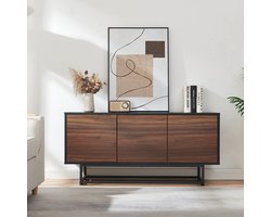 Commode Boxholm 120x30x55 cm zwart en walnootkleurig [en.casa]