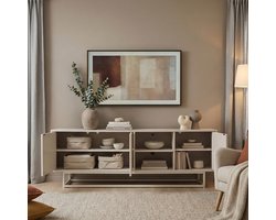 Commode Boxholm 160x30x57 cm havermout [en.casa]