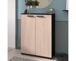 Commode Celestia met 2 deuren - eikdecor/zwart