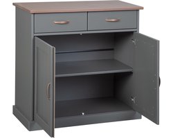 Commode Cerci 90cm met 2 deuren & 2 lades - grijs