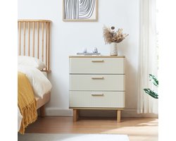 Commode Ferrersp 70x60x40 cm eikenkleurig havermout en naturel [en.casa]