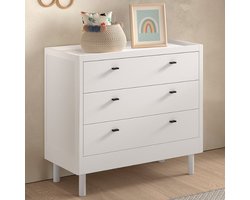 Commode Forrest - 3 lades - massief beukenhout - wit