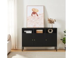 Commode Janakkala dressoir 119x35x80 cm zwart [en.casa]