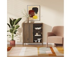 Commode Lukkodso 82x75x30 cm walnootkleurig [en.casa]