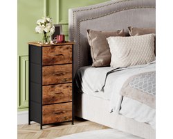 Commode met 4 Laden 30x42x93 - 30x42x93 cm - Wit - 30x42x93 cm – Smalle Stoffen - Medahomestore