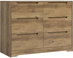 Commode met 6 laden, dressoir ladekast van hout, commode voor