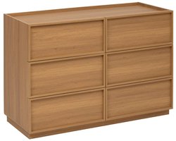 Commode met 6 lades van donker hout FRAMY