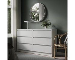 Commode met laden - Houten kast - Opbergen en organiseren - Geproduceerd in Duitsland - 140x78 cm - Wit