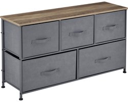Commode met lades niet-geweven textiel 55x100x29 grijs hout