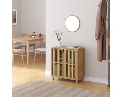 Commode Sirgerg bamboe 77x72x33 cm naturel [en.casa]