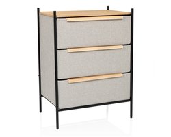 Commode STUVAR 58 x 40 x 79cm 3 vakken taupe hjh LIVING