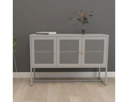 Commode Sund dressoir metaal 120x40x80 cm grijs [en.casa]