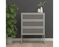 Commode Sund ladekast staal 105x80x40 cm grijs [en.casa]