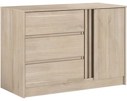 Commode Tokio 77 cm-3 lades, 1 draaideur-eikdecor