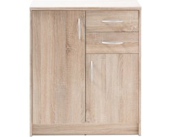 Commode Ultima 74x35x86cm met 2 deuren & 2 lades - sonoma eik - Bega Consult - Halfhoge kast - Bruin - Spaanplaat