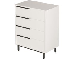 Commode Vesanto ladekast 95x75x44,5 cm wit en zwart [en.casa]
