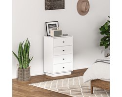 Commode/dressoir met 7 laden-gemaakt van bewerkt hout in een moderne stijl-47 x 29 x 75 cm-wit