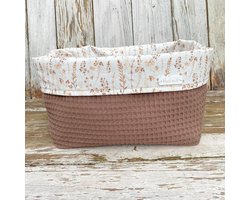 Commodemandje Droogbloemen Taupe wafelstof - Lovely Stitches