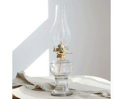 Common Goods - Olielamp - Noodlamp - windlicht - Lantaarn- Voor Binnen - Glas - sfeerlicht - petroleumlamp - klassiek - Tafellamp