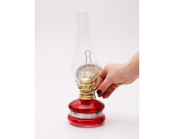 Como Nostalgische Olie Lamp - Glazen Olie Lamp - Gekleurde Olie Lamp (Rood)