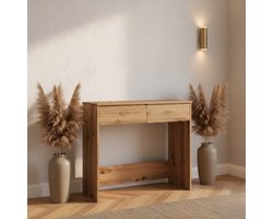 Compact Bureau met 2 Lades – Modern Computer Bureau 80 cm – Rechthoekige Werktafel voor Kantoor, Home Office & Kinderkamer – Hoogglans Wit – HomeByNicole