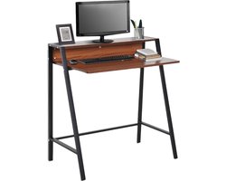 Compact Bureau - Schrijftafel - Computerbureau - Bureautafel - 84 x 45 x 85cm - Zwart/Hout