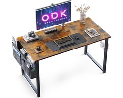 Compact Kantoortafel met Opbergtas voor Thuis en Kantoor - Laptoptafel 100 x 48 x 74 cm