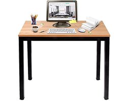 Compacte Computertafel | Professioneel Bureau voor Thuis en Op Kantoor | Hout en Metaal | 80 x 40 cm