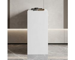 Compacte Dressoirkast met Lade en 2 Deuren 60 cm Wit Opbergkast Sideboard Multifunctionele Kast – Mobili Bella