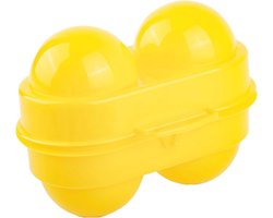 Compacte eierdoos voor 2 eieren - Duurzame en praktische bescherming voor onderweg - 12*8*8cm - Geel