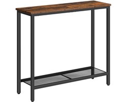 Compacte en Flexibele Haltafel met Industriële Uitstraling en Dubbele Opslagmogelijkheden