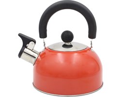 Compacte Fluitketel 1,5L Gas & Inductie – Opvouwbaar handvat, Oranje kleur