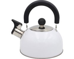 Compacte Fluitketel 1,5L Gas & Inductie – Opvouwbaar handvat, Witte kleur