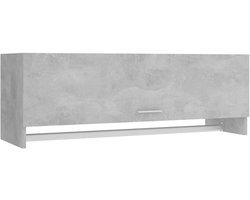 Compacte Garderobekast Hangkast Kledingkast met Rail 100x32,5x35 cm Beton Grijs