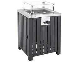 Compacte Gashaard met Glazen Rand en Lavastenen voor Buiten