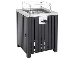 Compacte Gashaard met Glazen Rand en Lavastenen voor Buiten