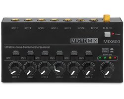 Compacte Geluidsmixer - Stereo Line Mixer - Thuisstudio Opnames - Robuuste Metalen Behuizing - 24x16x6 cm