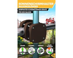 Compacte parasolhouder balkonleuning - taupe - nylon