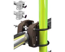 Compacte Parasolhouder voor Balkonleuning - Vervangt Grote Parasolstandaard in Taupe