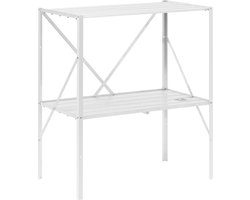 Compacte Plantentafel met Legplank van Aluminium - Onderhoudsvriendelijk Tuinwerktafel voor Balkon en Tuin