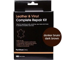 Compleet Lederen Reparatie Set - Kleur: Donker Bruin / Dark Brown - Kleine Beschadigingen Herstellen - Leer en Lederwaar - Complete Leather Repair Kit