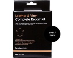 Compleet Lederen Reparatie Set - Kleur: Zwart / Black - Kleine Beschadigingen Herstellen - Leer en Lederwaar - Complete Leather Repair Kit